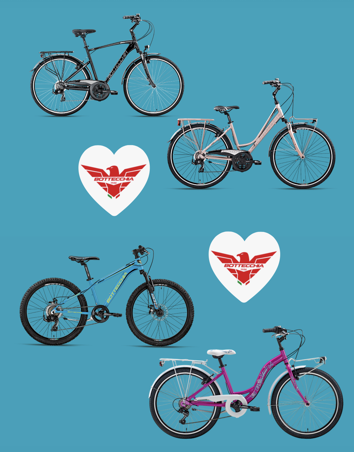 OFFERTA 4 BICI BOTTECCHIA PER FAMIGLIE | UOMO + DONNA + 2 JUNIOR